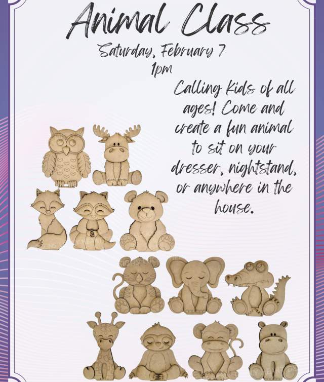 Animal Shelf Sitter Class