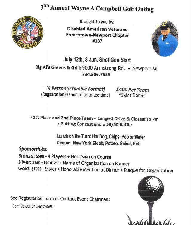 3rd Annual Wayne A Campbell Memorial Golf Outing
