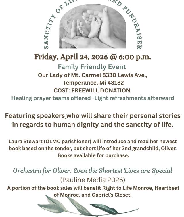 Sanctity of Life Awareness Fundraiser & Book Launch