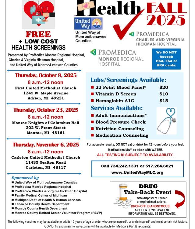 FALL 2025 Health Check in Carleton (and Monroe)