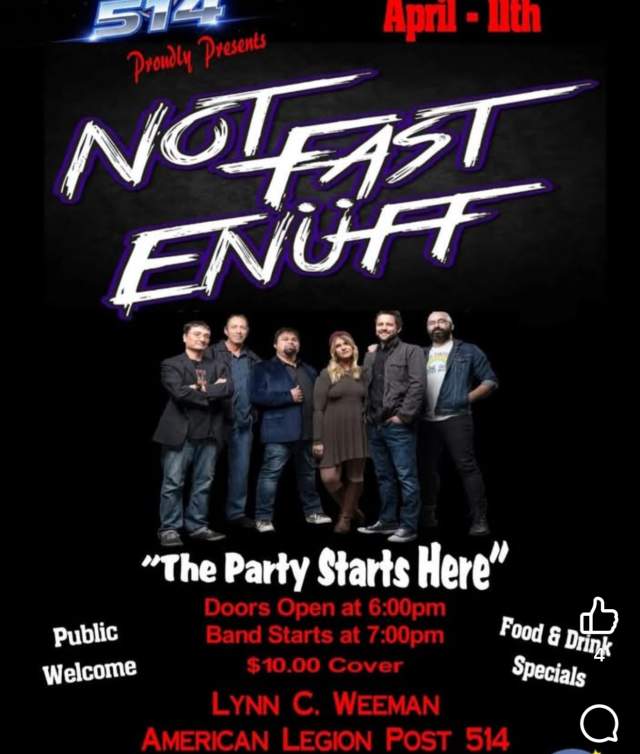 Live Band: Not Fast Enuff "The Party Starts Here"