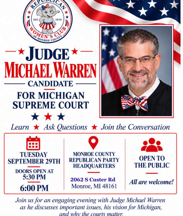 Meet Judge Michael Warren - Candidate for Michigan Supreme Court   September 29, 2026