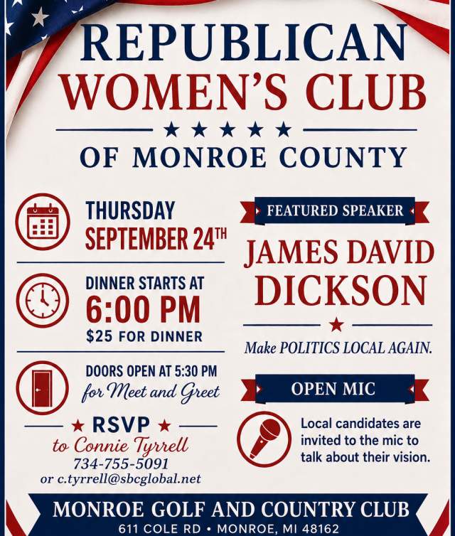 Republican Women's Club of Monroe County September 24 Dinner