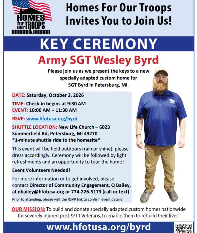 Key Ceremony for Army SGT Wesley Byrd