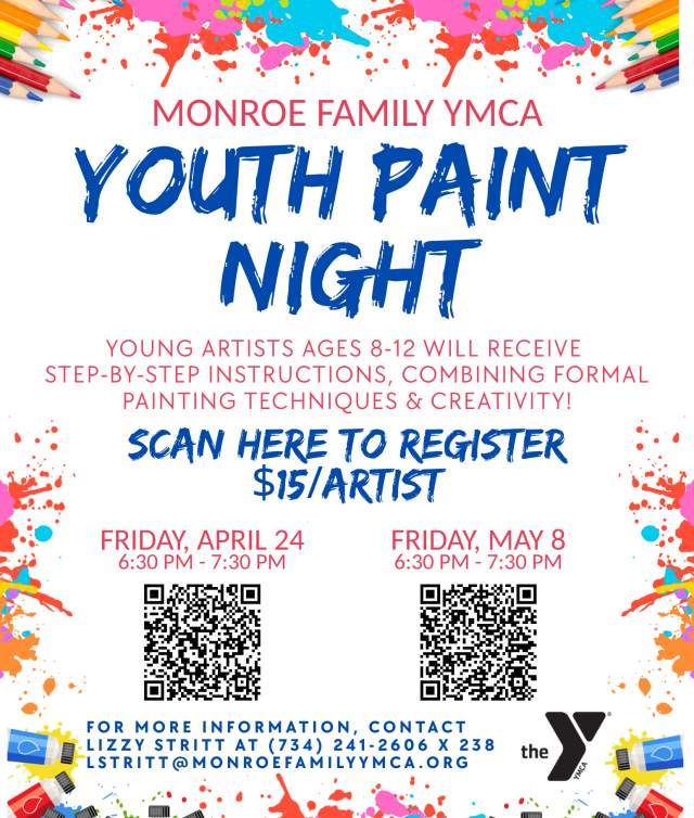 Monroe Family YMCA Youth Paint Night