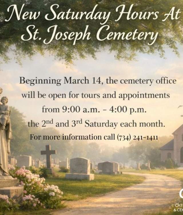 New Saturday Hours St. Joseph Cemetery