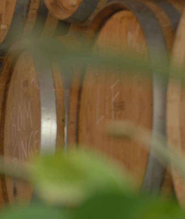 Two rows of beer barrels on top of each other