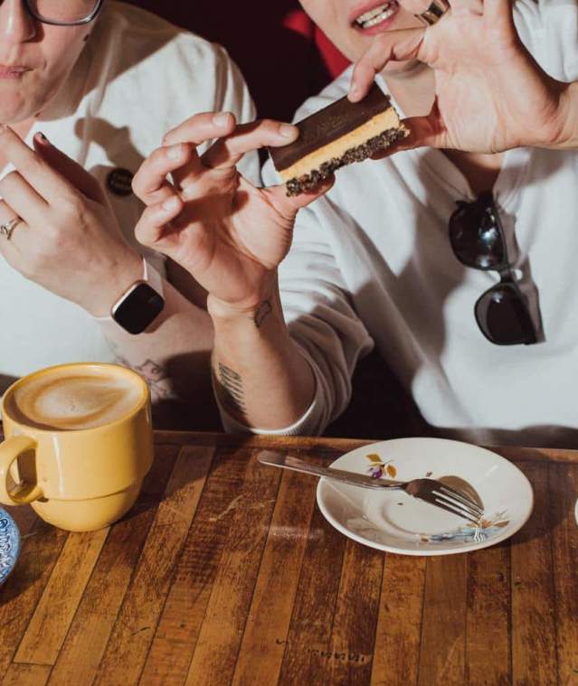 women eating sweets