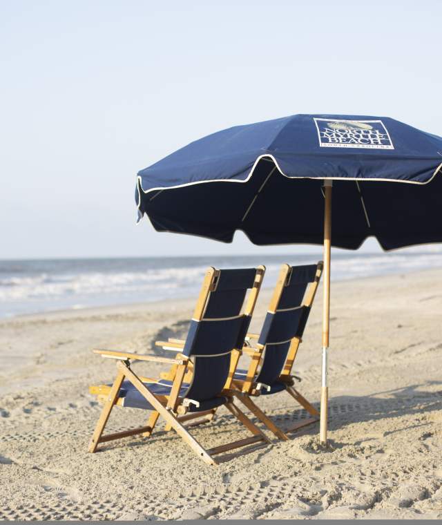 Beach Umbrella & Chairs