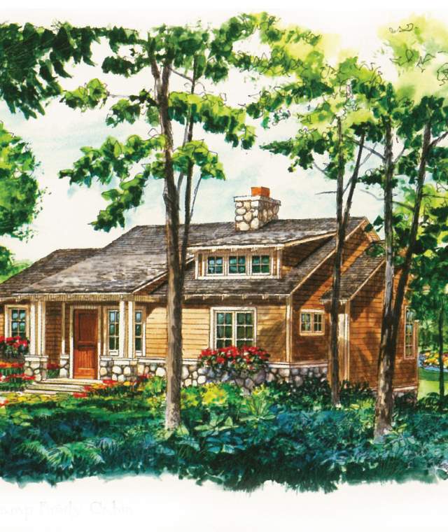 An exterior rendering of a planned construction at Camp Firefly.