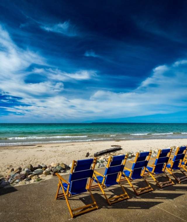 Beach Chairs by Lake Michigan