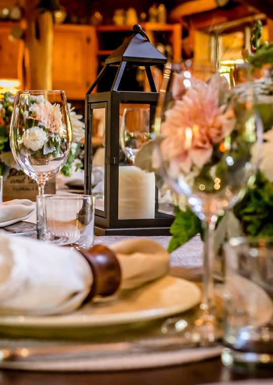 Table setting during Meeting Encore FAM lunch at Caldwell Farm September 2016