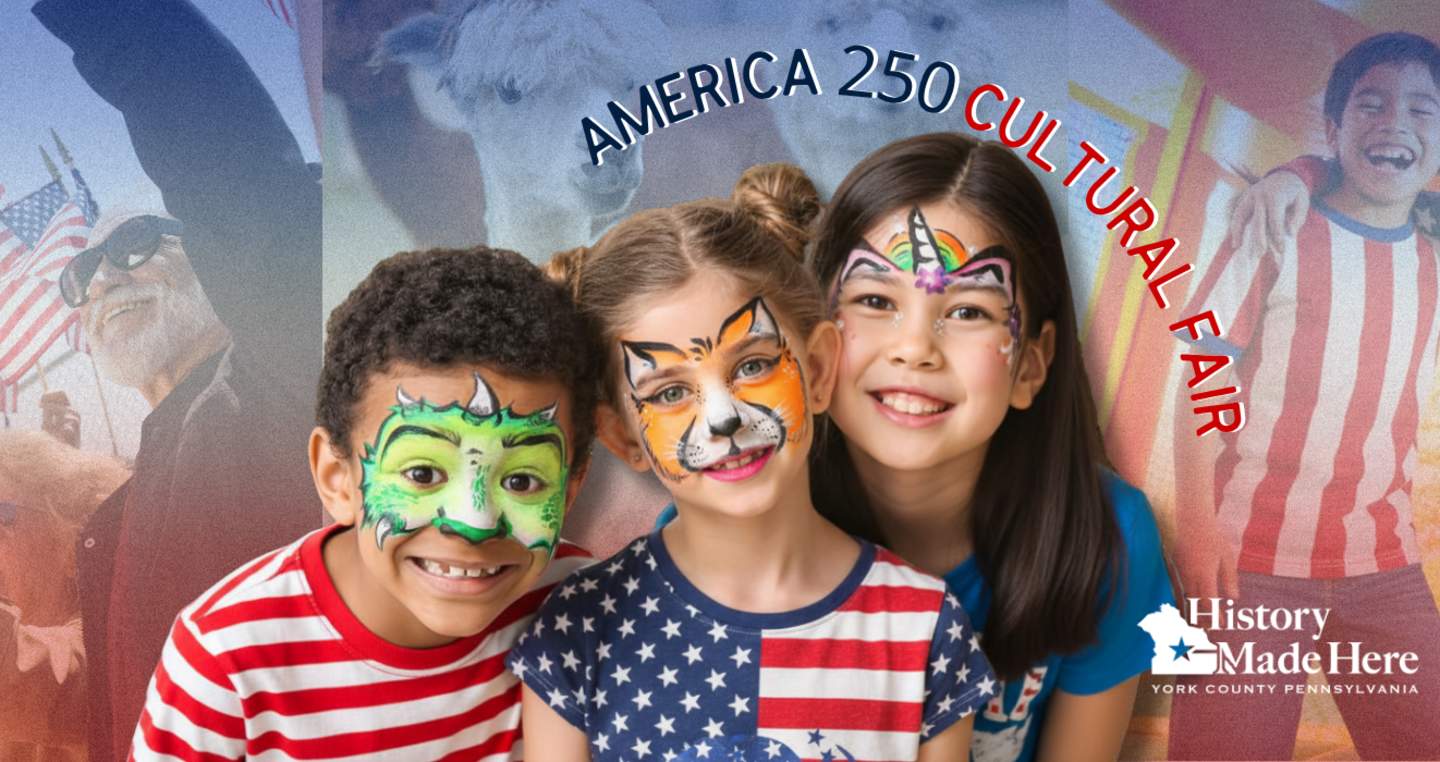 children with their face painted and people celebrating America's 250th Birthday at the Cultural Fair