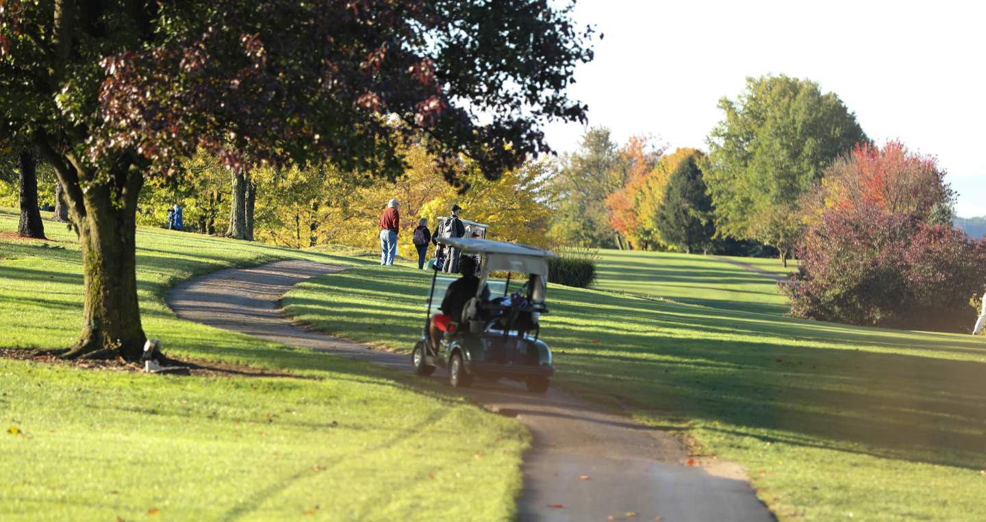 Golf course with cart