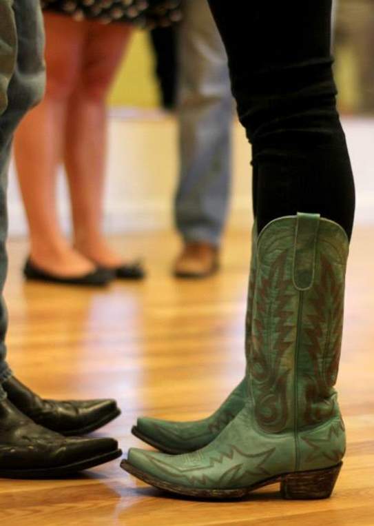 Man And Woman In Cowboy Boots At Glide Studios In Lafayette, LA