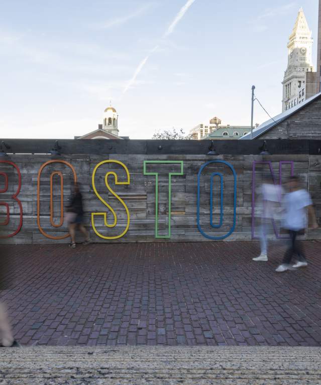 Boston sign at City Hall Plaza