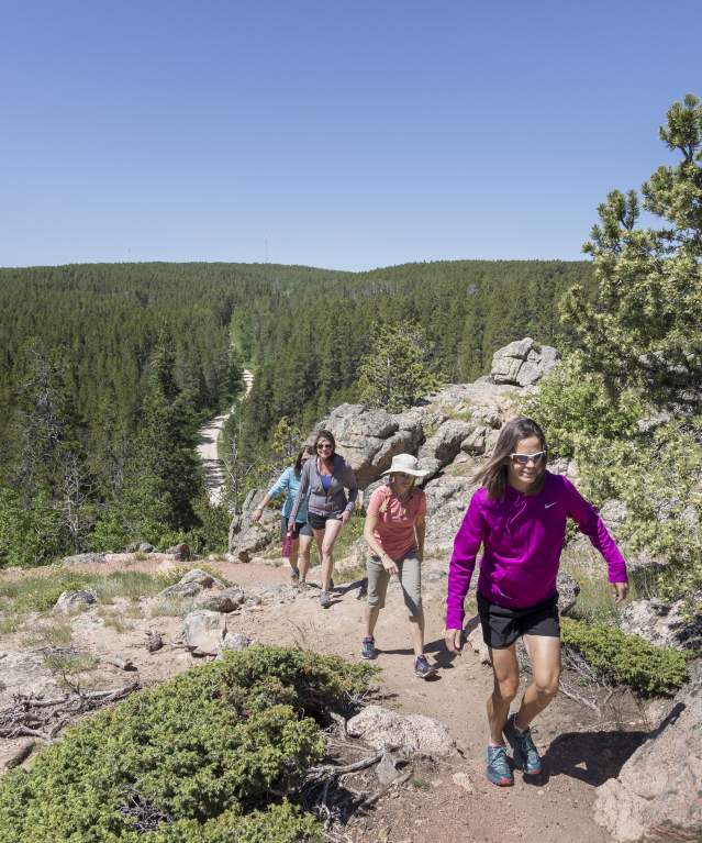Group of Friends Trail Hiking in Casper, WY