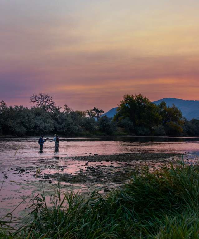Scenic view fishing the North Platte River