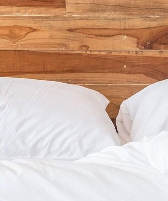 pillows on bed
