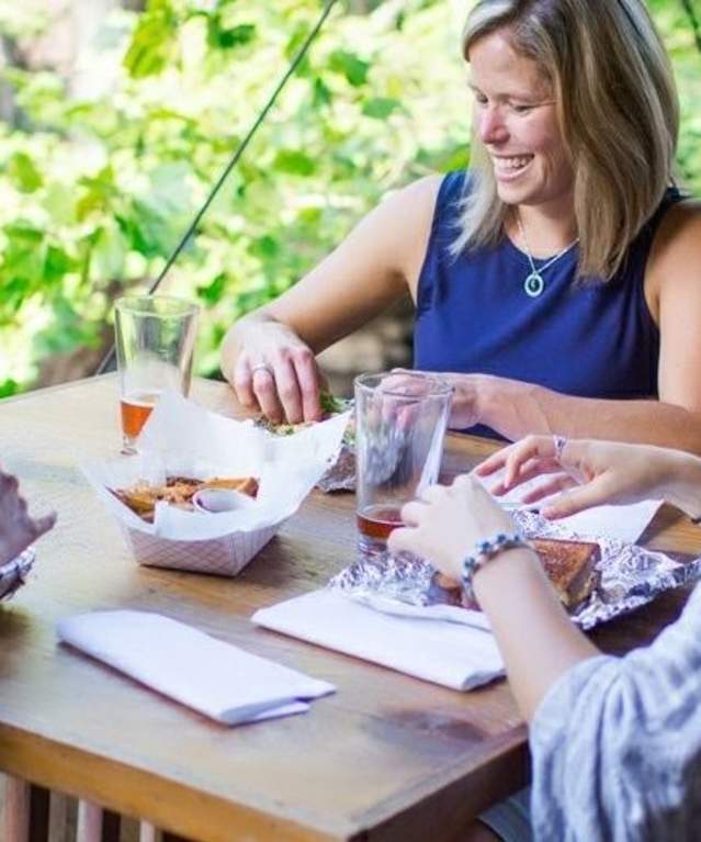women eating at casual restaurant