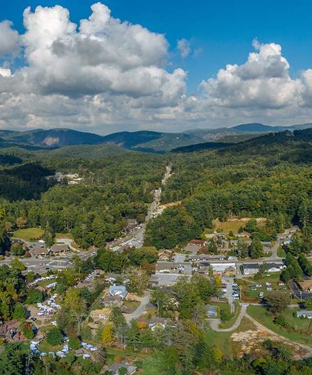 Aerial view of town