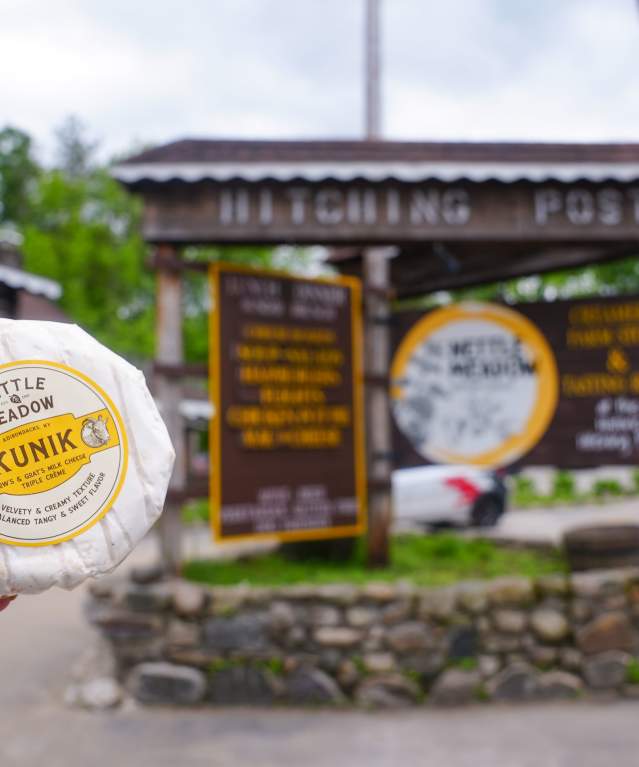 Cheese in front of Nettle Meadow's Cheese Shop