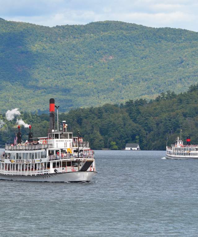 Minne Ha-Ha and Mohican sailing on Lake George