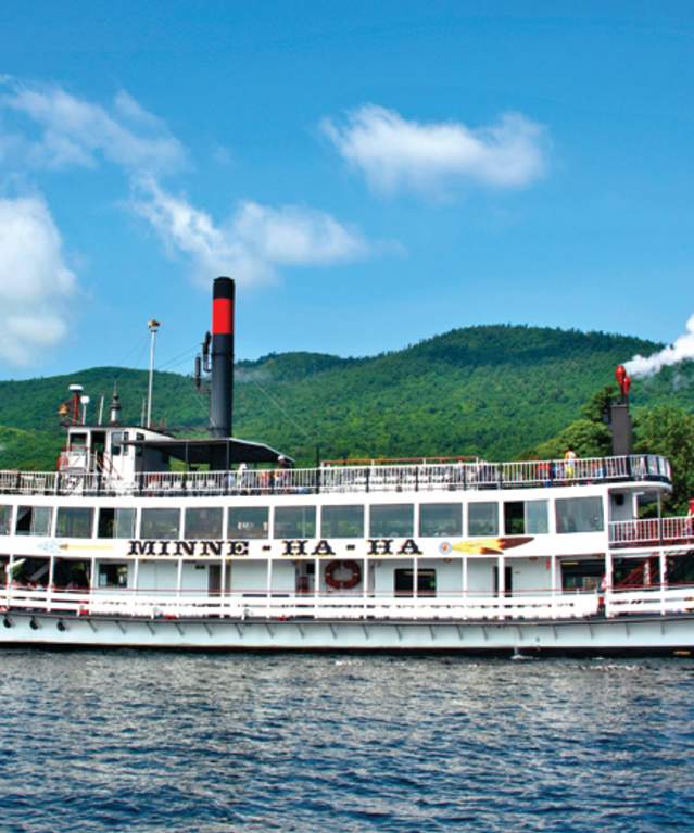 View of the Minnie-Ha-Ha Cruise on Lake George