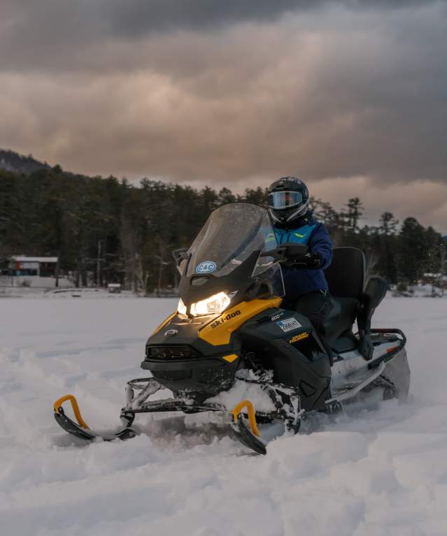 Snowmobiling on Loon Lake