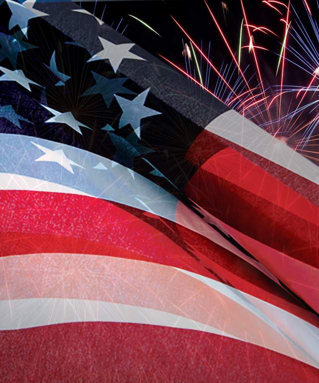 America flag & fireworks