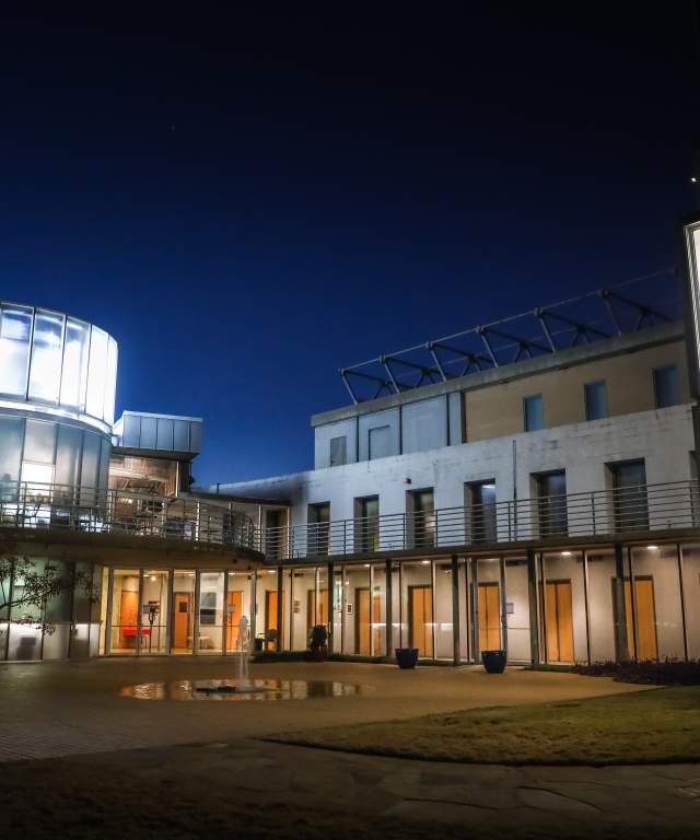 Theater Lit Up at Night