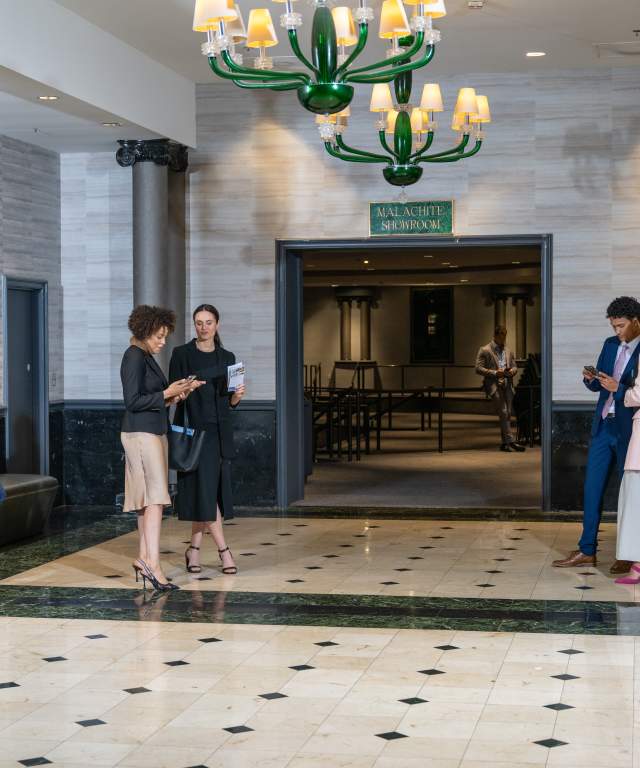 people waiting in hotel