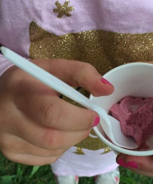 Eating Paneer Berry Ice