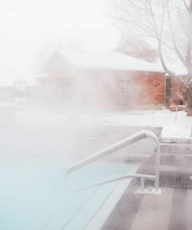 A woman relaxing in a spa
