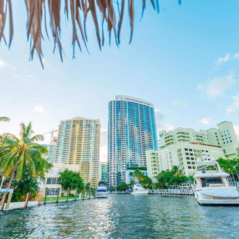 View of buildings from Fort Lauderdale waterways