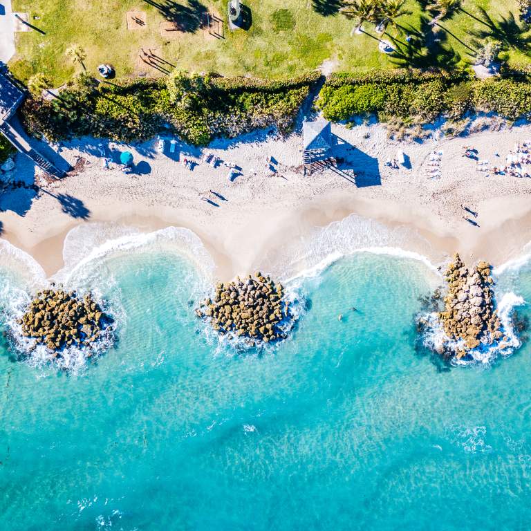 Aerial view of Deerfield Beach in Broward County, Florida