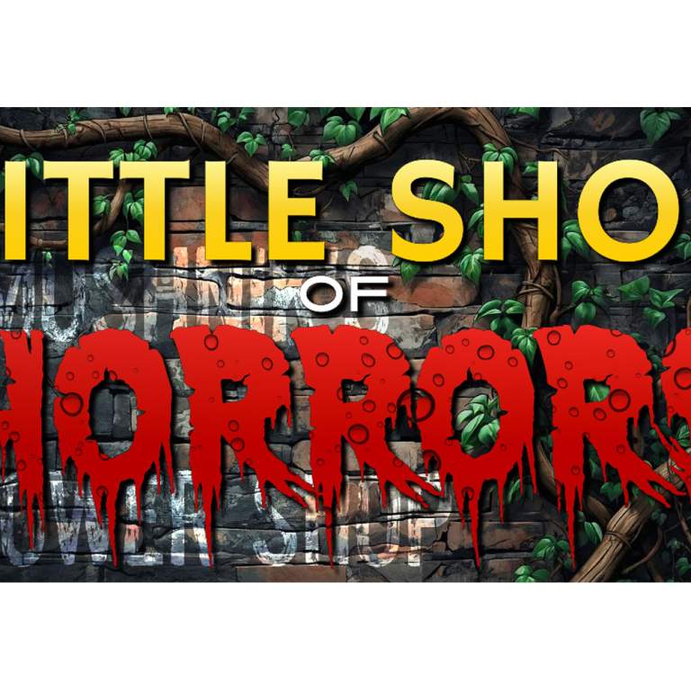 Promotional image for Little Shop of Horrors performances at Three Rivers Musical Theatre from October 16 - November 1.