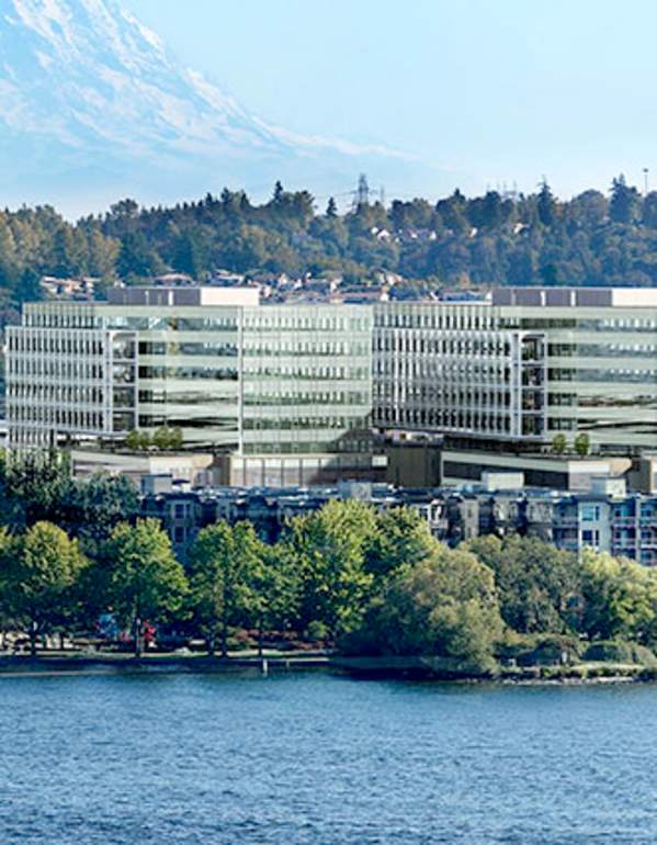 Aerial of Hyatt on the shoreline