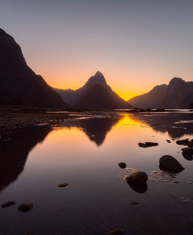 Sunset at Milford Sound