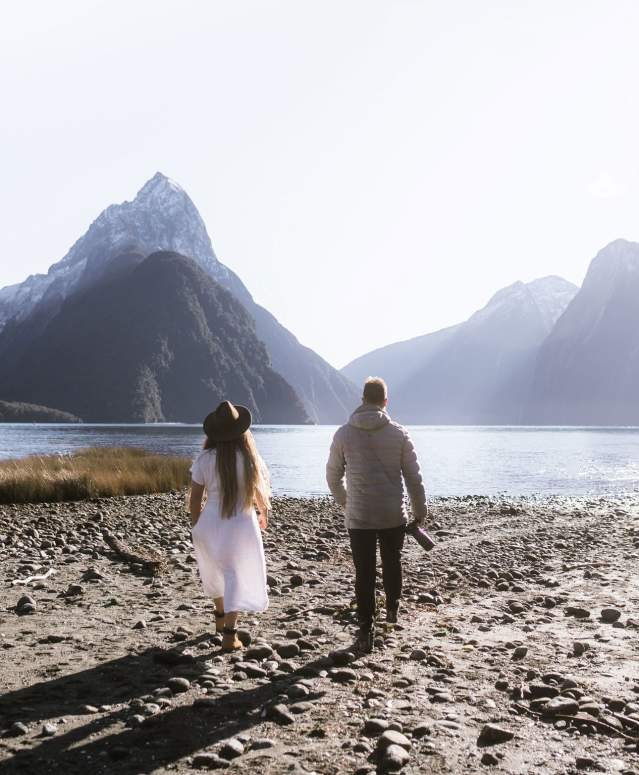 Couple at Milford Sound, Fiordland
