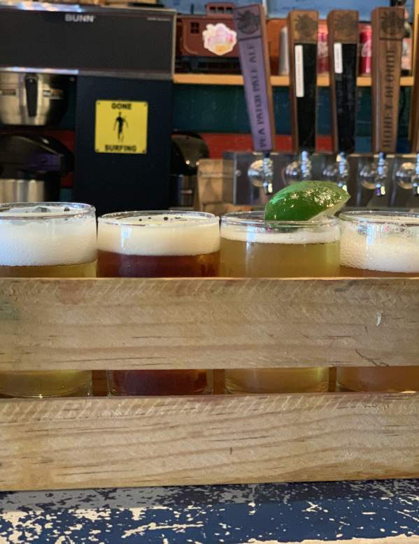 Beer sampler from a Beaumont brewery