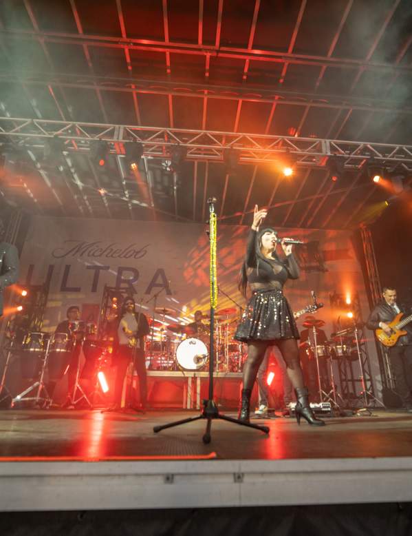 Live music and concert performance on stage at Mardi Gras of Southeast Texas in Beaumont.