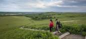 two girls hiking the Konza Trail