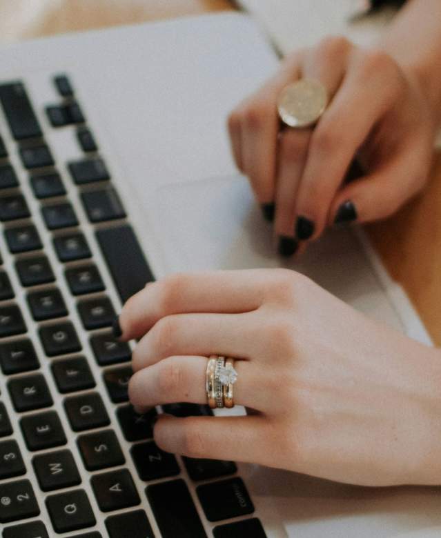 Stock Image Laptop Hands
