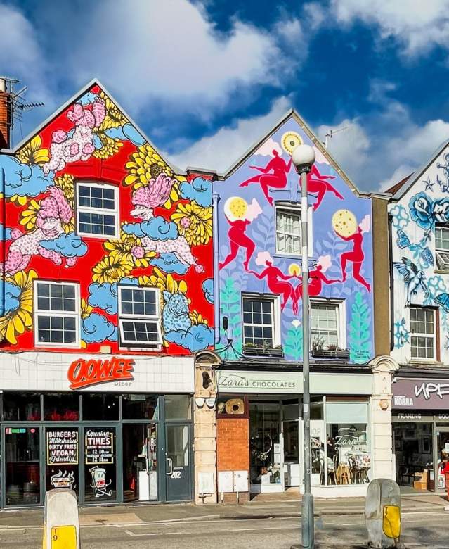 'The Six Sisters' artwork at the Upfest street art festival on North Street, Bristol - credit Hannah Judah