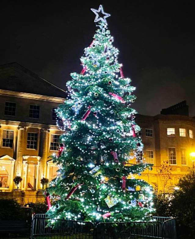 Christmas Tree in Clifton Village, Bristol - credit Clifton BID
