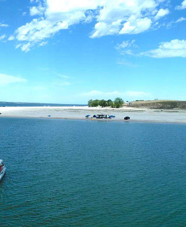 Drone View of Lake McConaughy Beach