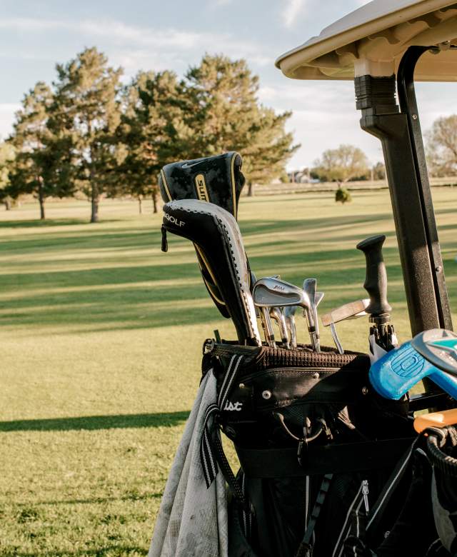 Golf Cart With Clubs