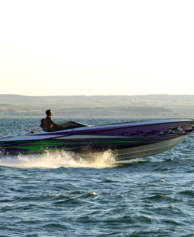 Boating at the lake