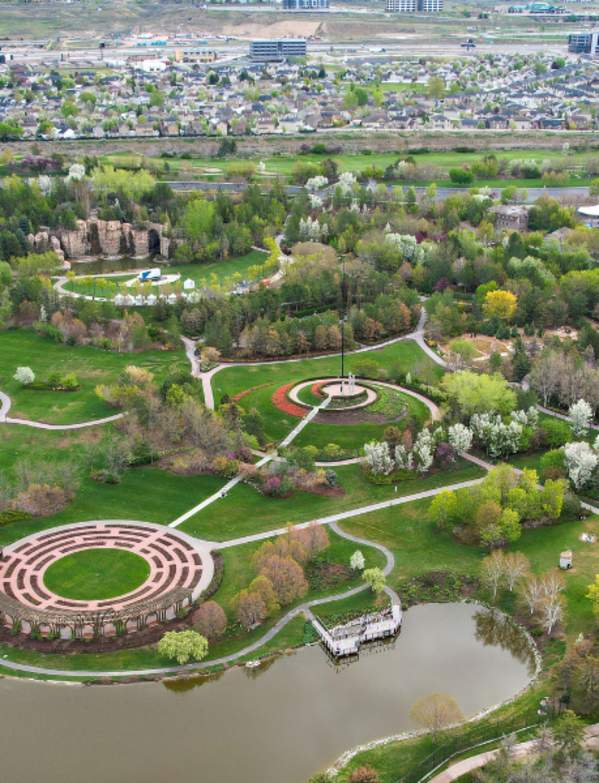 Drone overlook of Thanksgiving Point